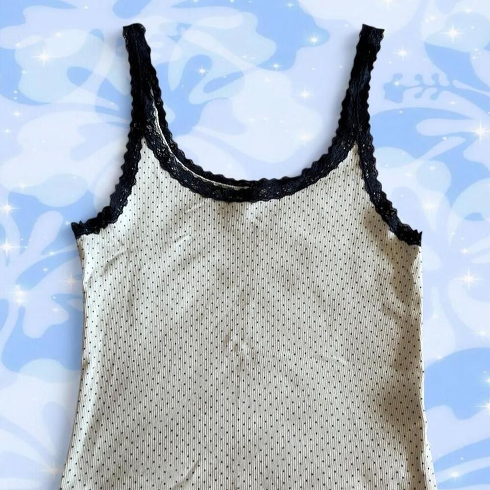 H&M Navy & White Polka Dot Tank Top